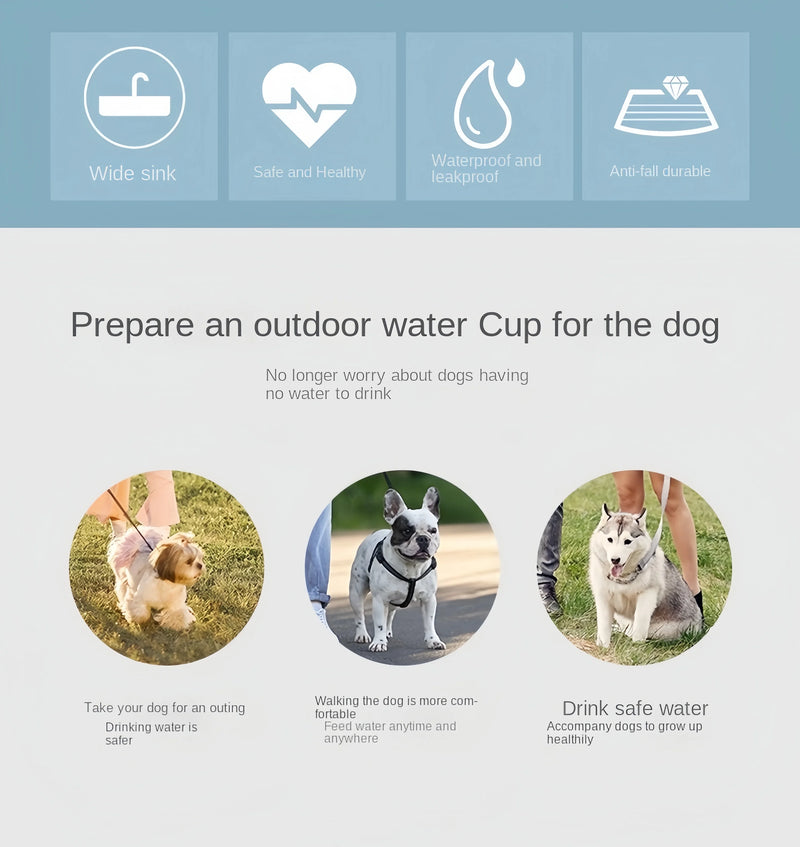 Bouteille d'eau portable pour animaux avec rangement pour nourriture