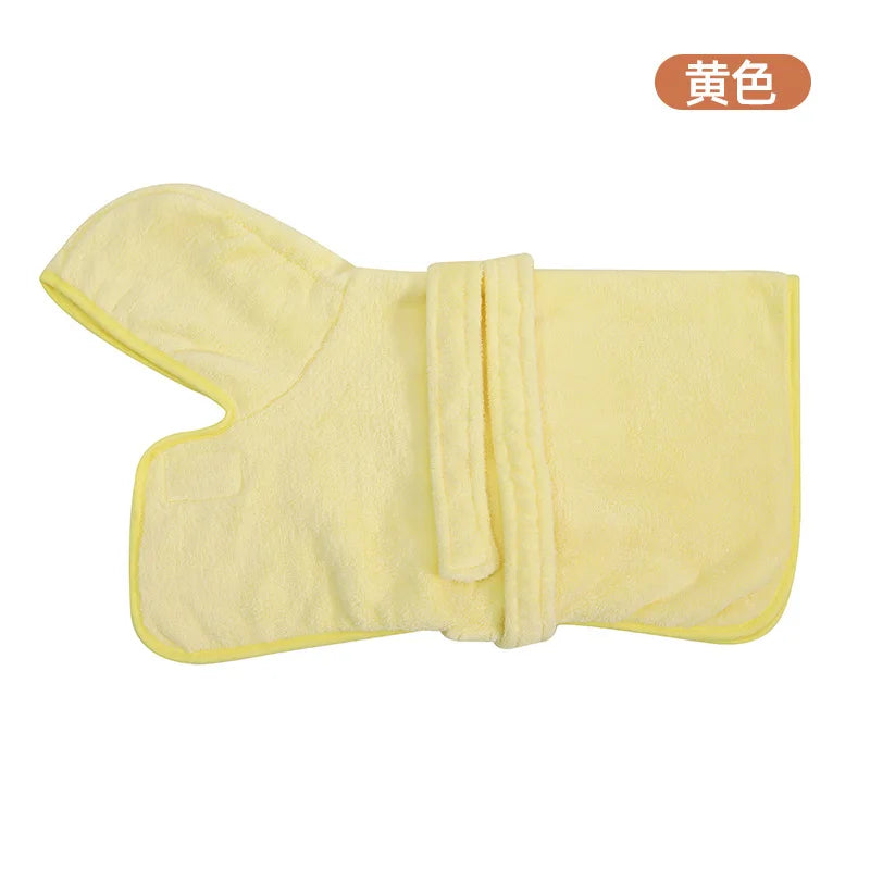 Soft Cotton Dog Bathrobe with Secure Fit