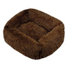 Lit carré en peluche de luxe pour chien