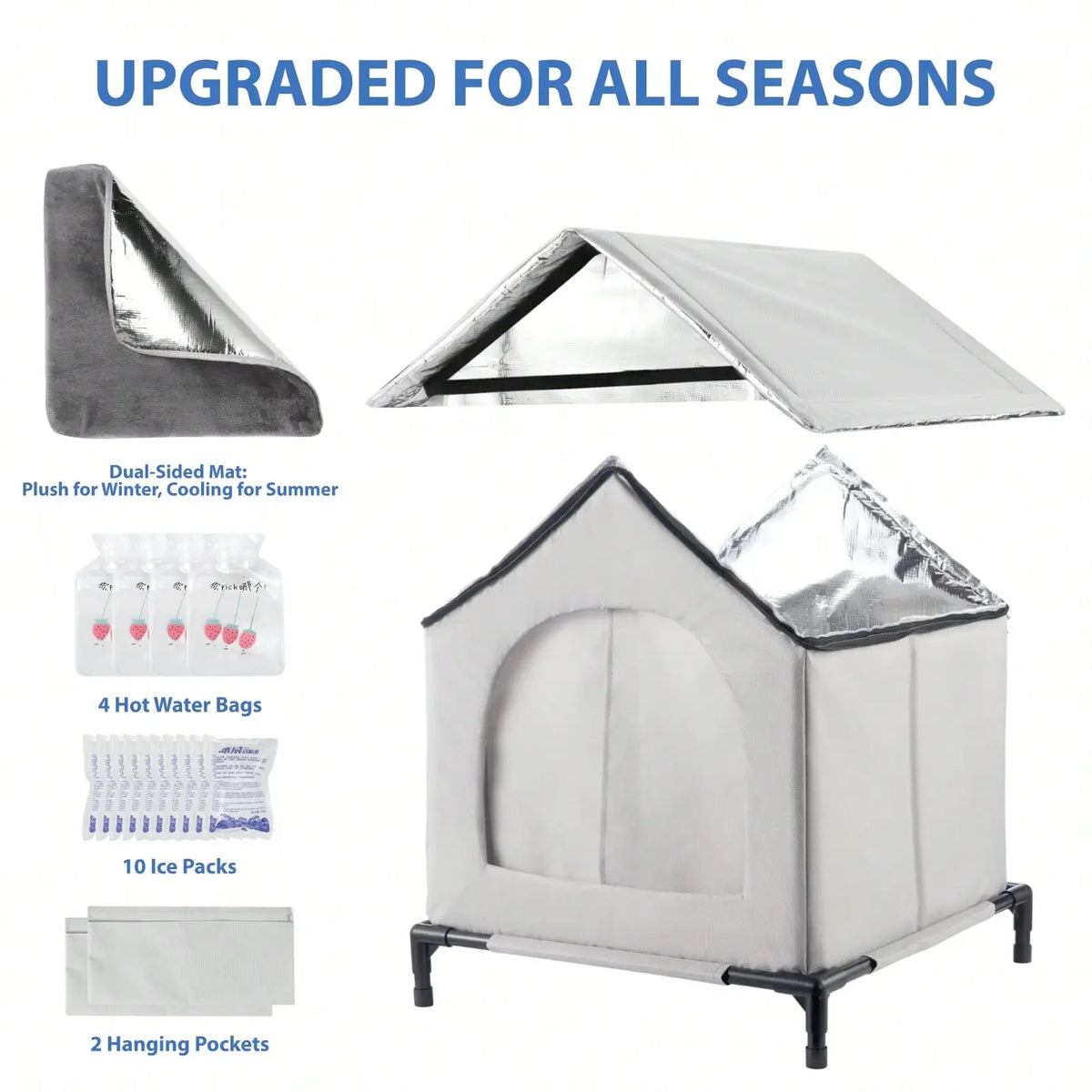 All-Season Waterproof Foldable Cat House with Cooling & Warming Features