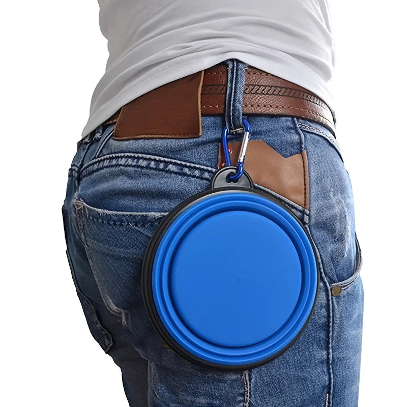 Collapsible Silicone Pet Travel Bowl for Food and Water