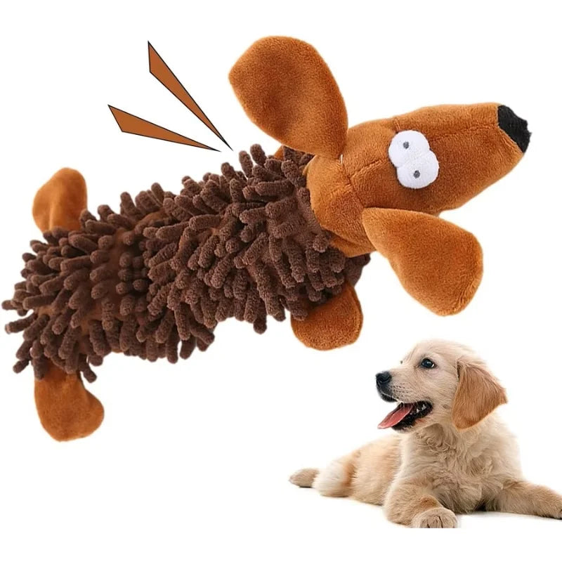 Plush Squeaky Donkey Dog Toy for Teething and Interactive Play