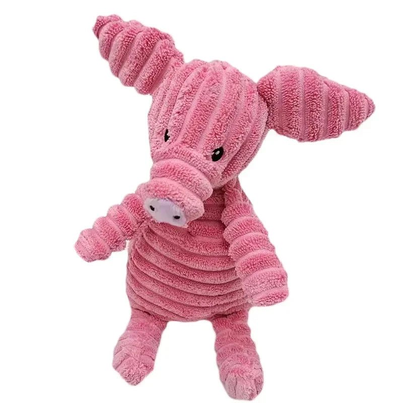 Corduroy Squeaky Plush Dog Toy - Bite-Resistant Animal Shapes