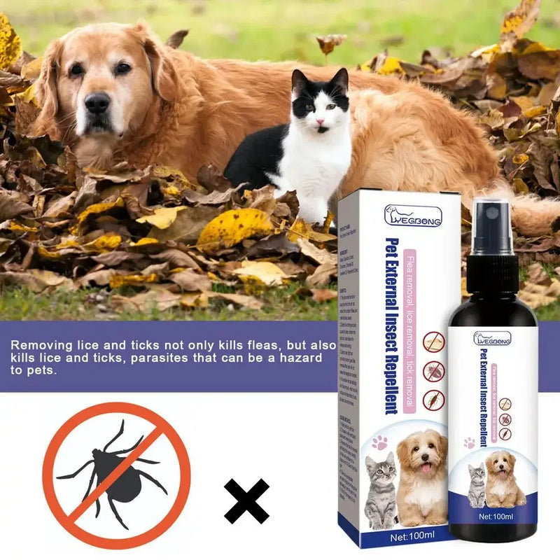 Spray Natural Antipulgas y Garrapatas para Perros y Gatos