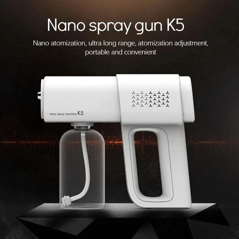 Portable Electric Nano Mist Sanitizing Sprayer Gun with Blue Light