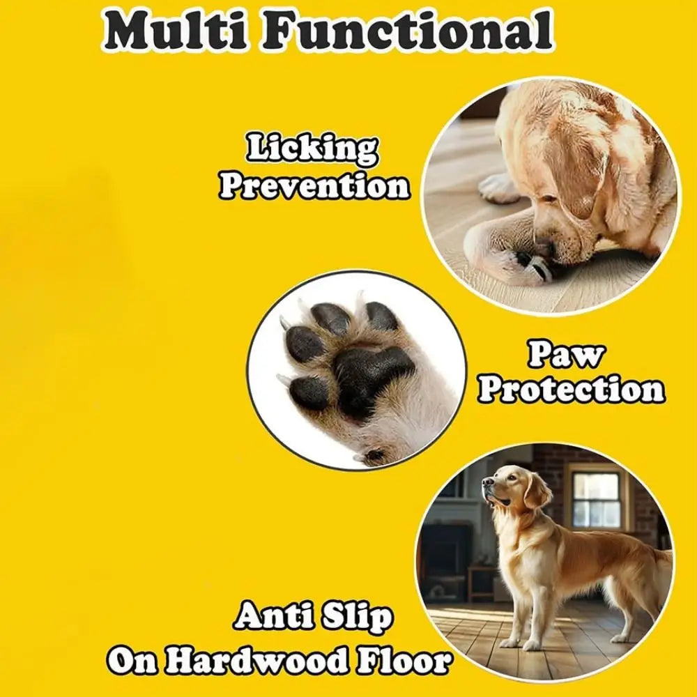 Multi Functional Anti Slip Cotton Dog Socks with Adjustable Grip for paw protection and licking prevention