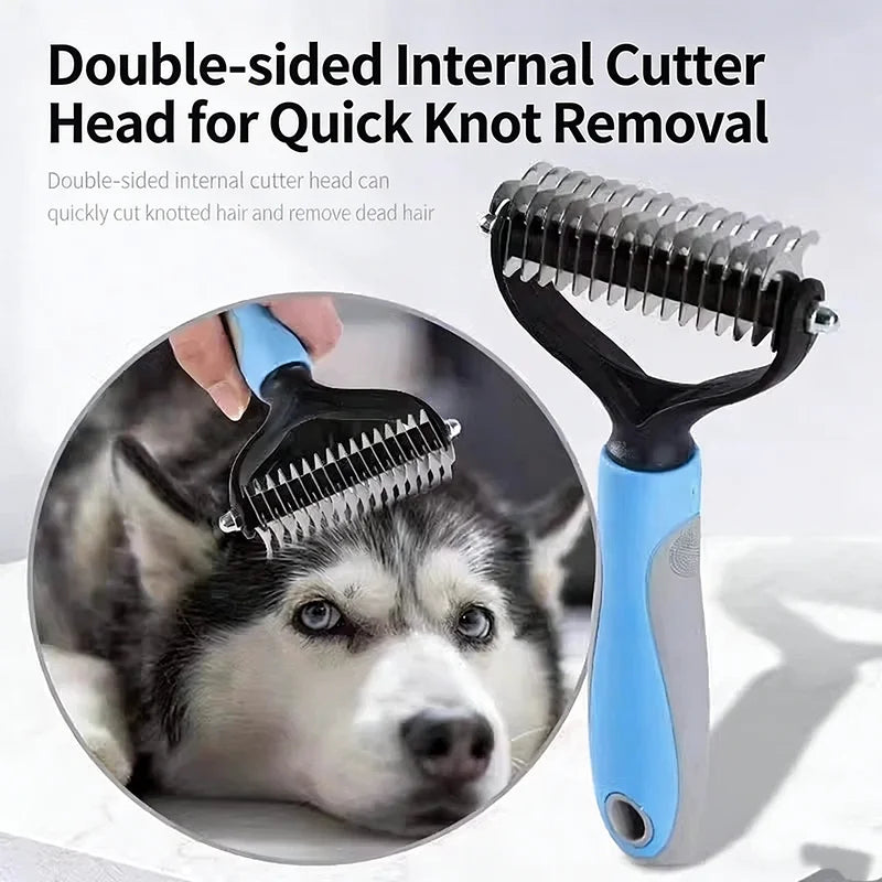 Double-Sided Stainless Steel Dematting Comb for Dogs and Cats
