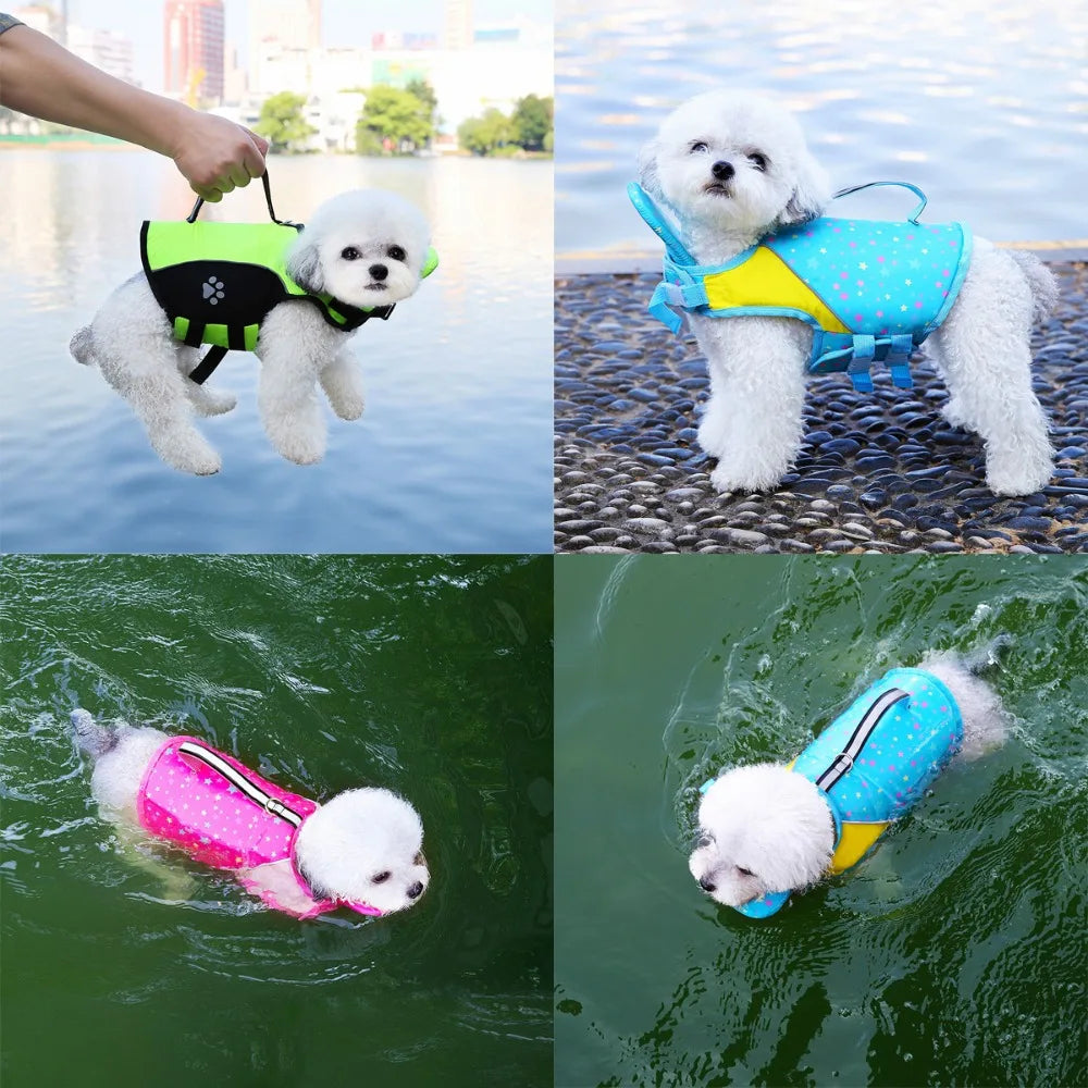Adjustable Dog Life Jacket with Removable Floats for Swimming