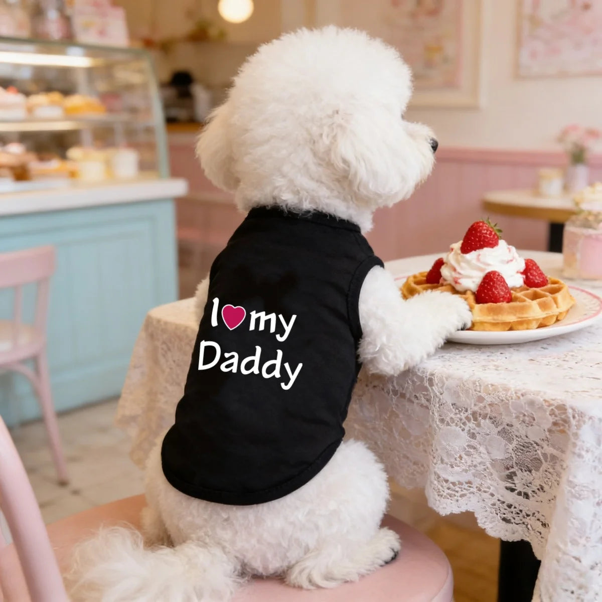 Adorable 'I Love Dad/Mom' Pet Vest for Small Dogs & Cats