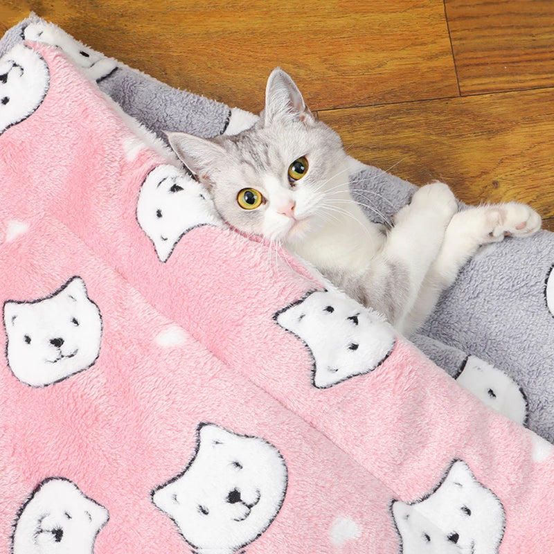 Tapis Douillet en Peluche pour Chats et Petits Chiens
