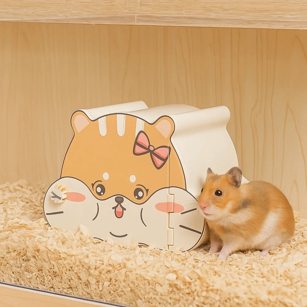 Cartoon Hamster Hideout House with Viewing Window
