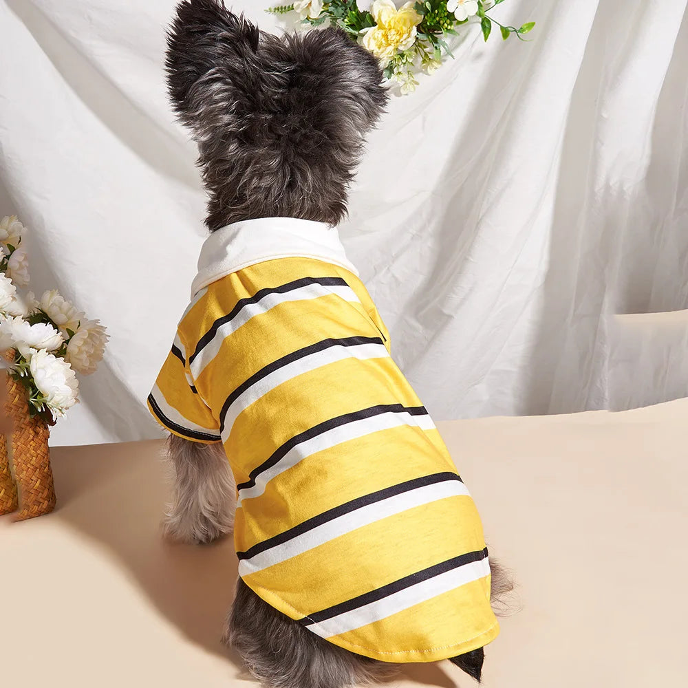 Classic Stripe Polo Shirt for Small Dogs