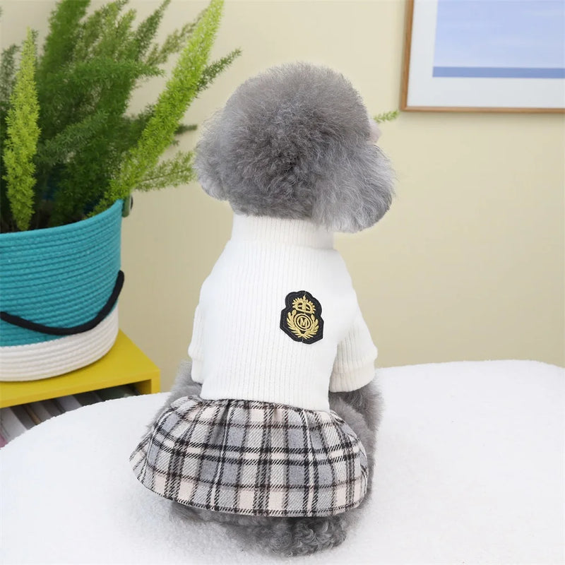 Vestido Clásico de Cuadros para Perro