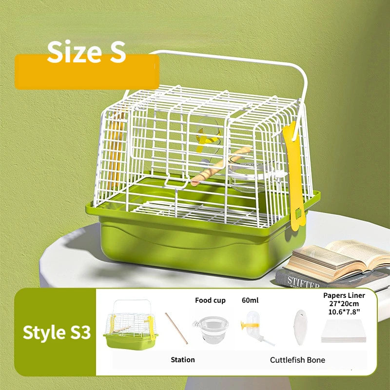 Portable Double Shoulder Bird Carrier Bag with Perch