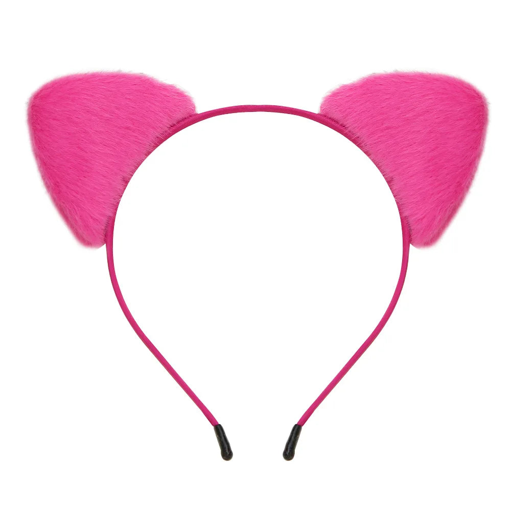 Furry Cat Ears Headband for Cosplay and Parties