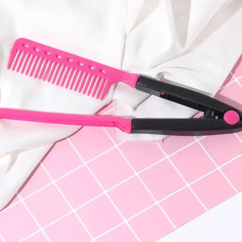 Folding V-Shaped Detangling Comb for Hair Styling