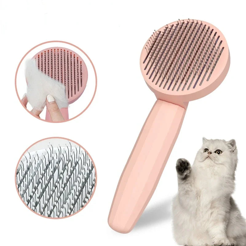 Brosse de toilettage auto-nettoyante pour animaux