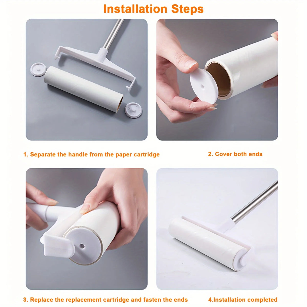Retractable Lint Roller with Refills – Long-Handled Pet Hair Remover for Furniture and Floors