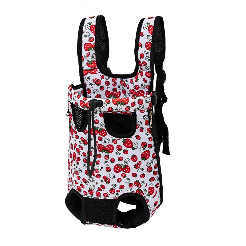 Outdoor camouflage dog carrier backpack with a black and white pattern