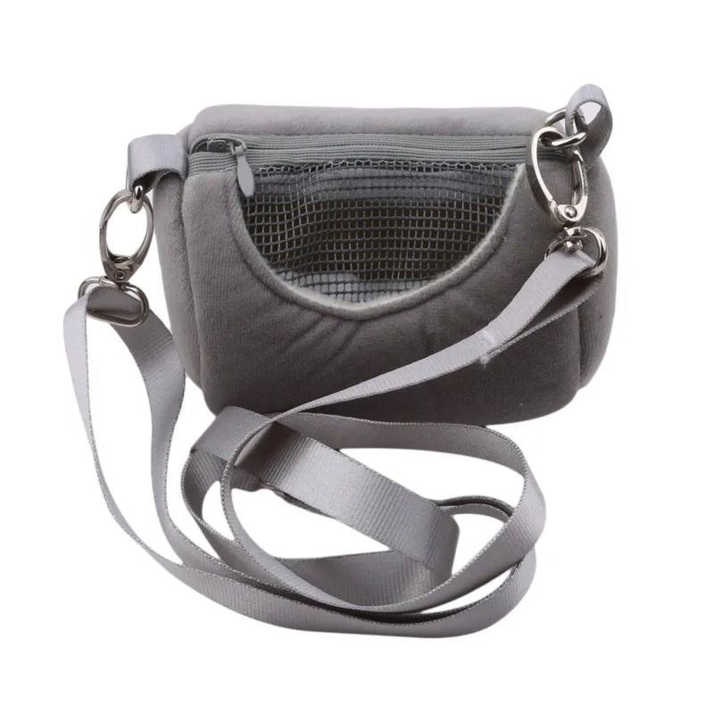 Mesh-Panel Hamster Crossbody Carrier