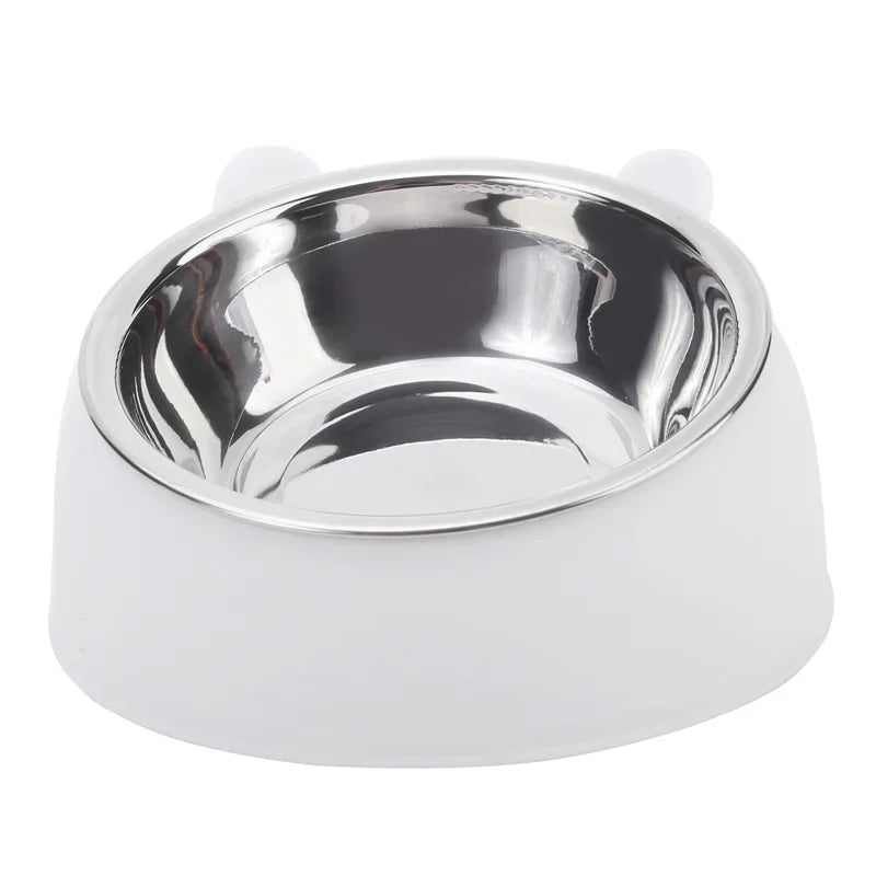 Ergonomic Stainless Steel Pet Food Bowl with Tilted Design