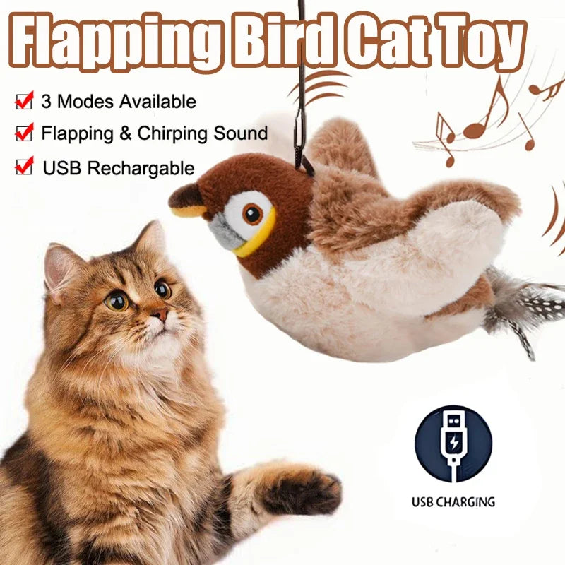 Jouet Oiseau Batifolant Interactif pour Chat avec Catnip Intégré
