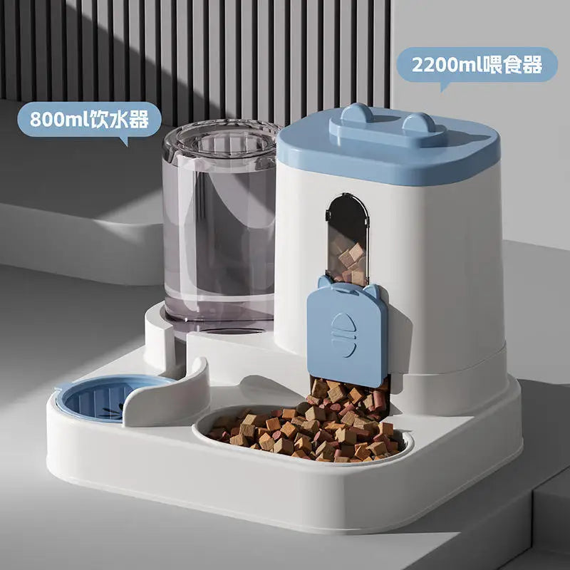 Gravity-Fed Pet Food and Water Station