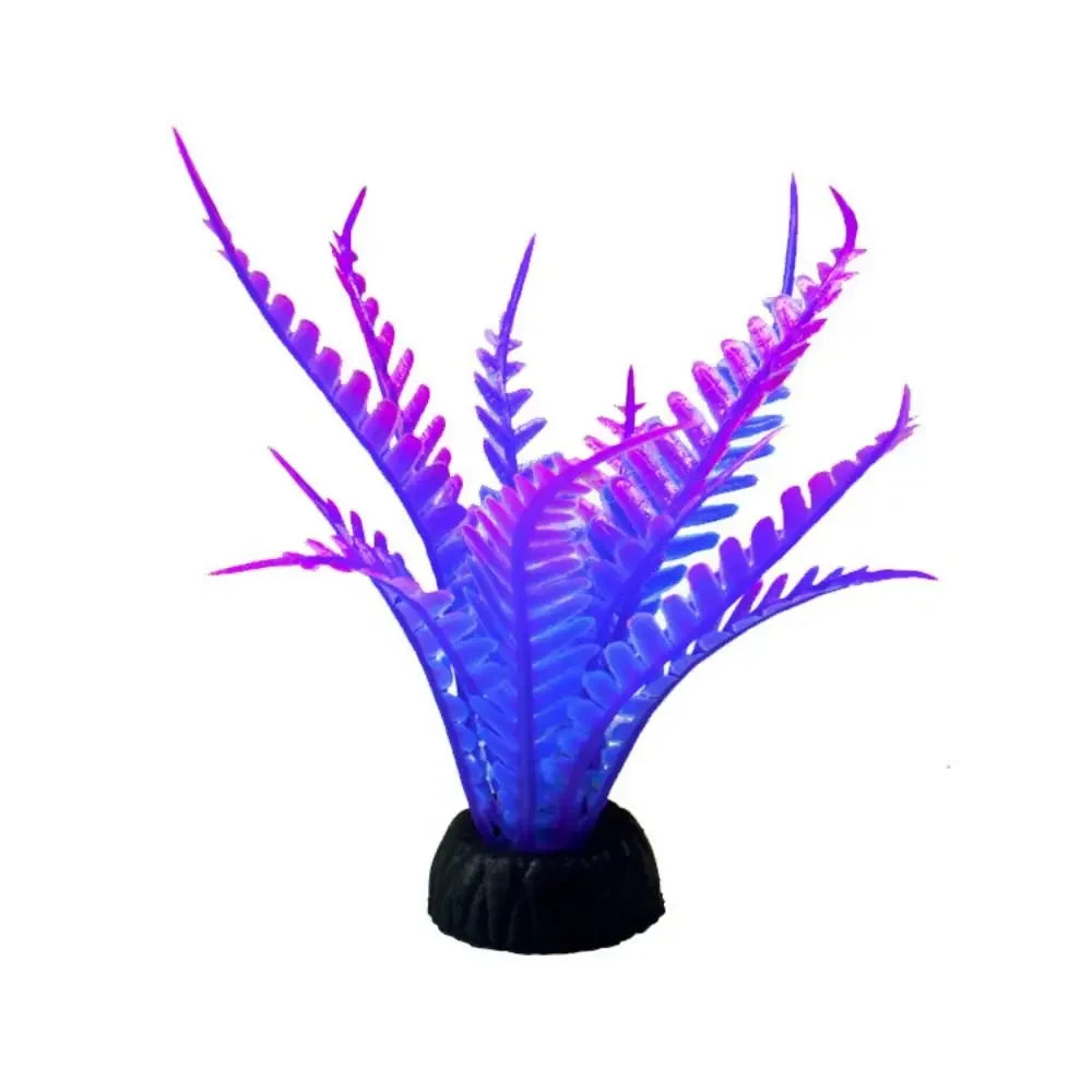 Plantas de acuario artificiales moradas para tanques de peces