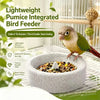 Natural Pumice Feeding Bowl with Anti-Tip Base for Small Parrots