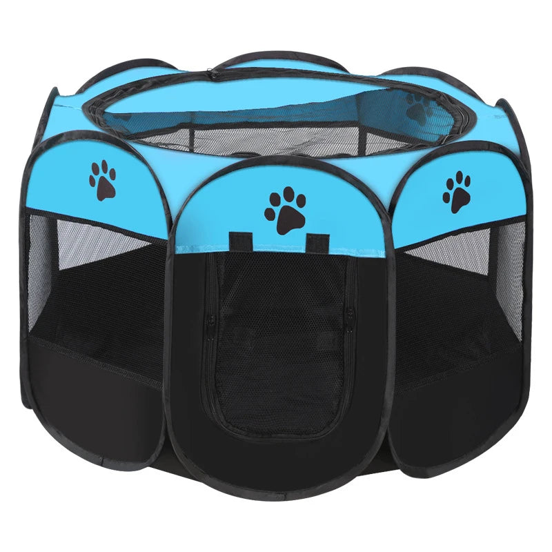 Foldable Octagonal Pet Tent with Breathable Mesh - Portable Outdoor Dog & Cat Shelter