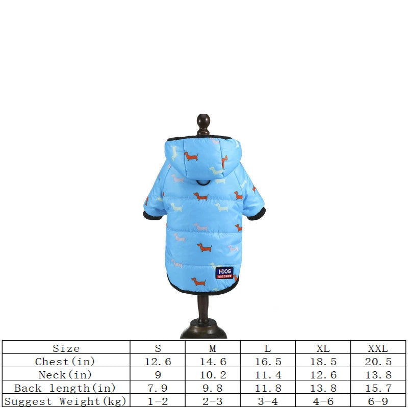 Fleece-Lined Hooded Coat for Dogs and Cats