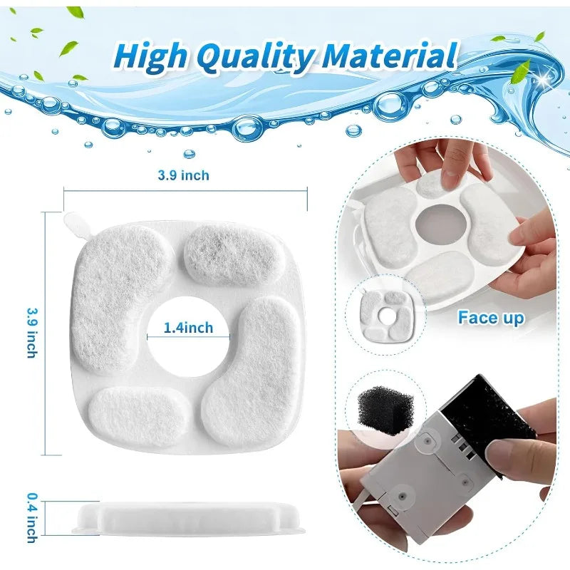 Replacement Filters and Sponges for 95 oz / 2.8 L Cat Fountain