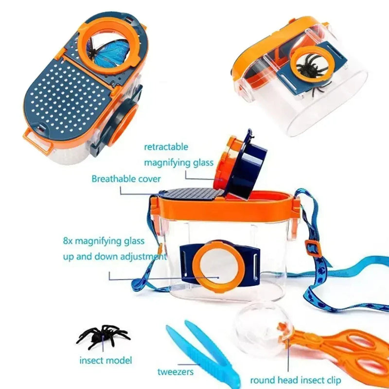 Insect Observation Box Kit with Magnifier for Outdoor Study