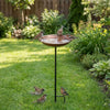 Rustic Iron Bird Feeder with Wide-Mouth Water Basin