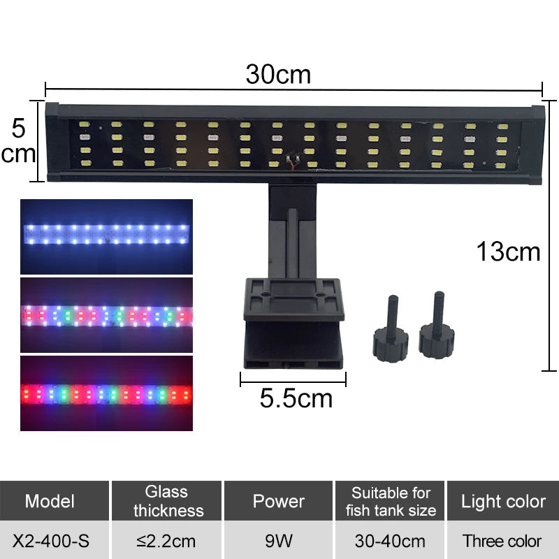 Lampe LED à clipser pour aquarium, fine, idéale pour la croissance des plantes