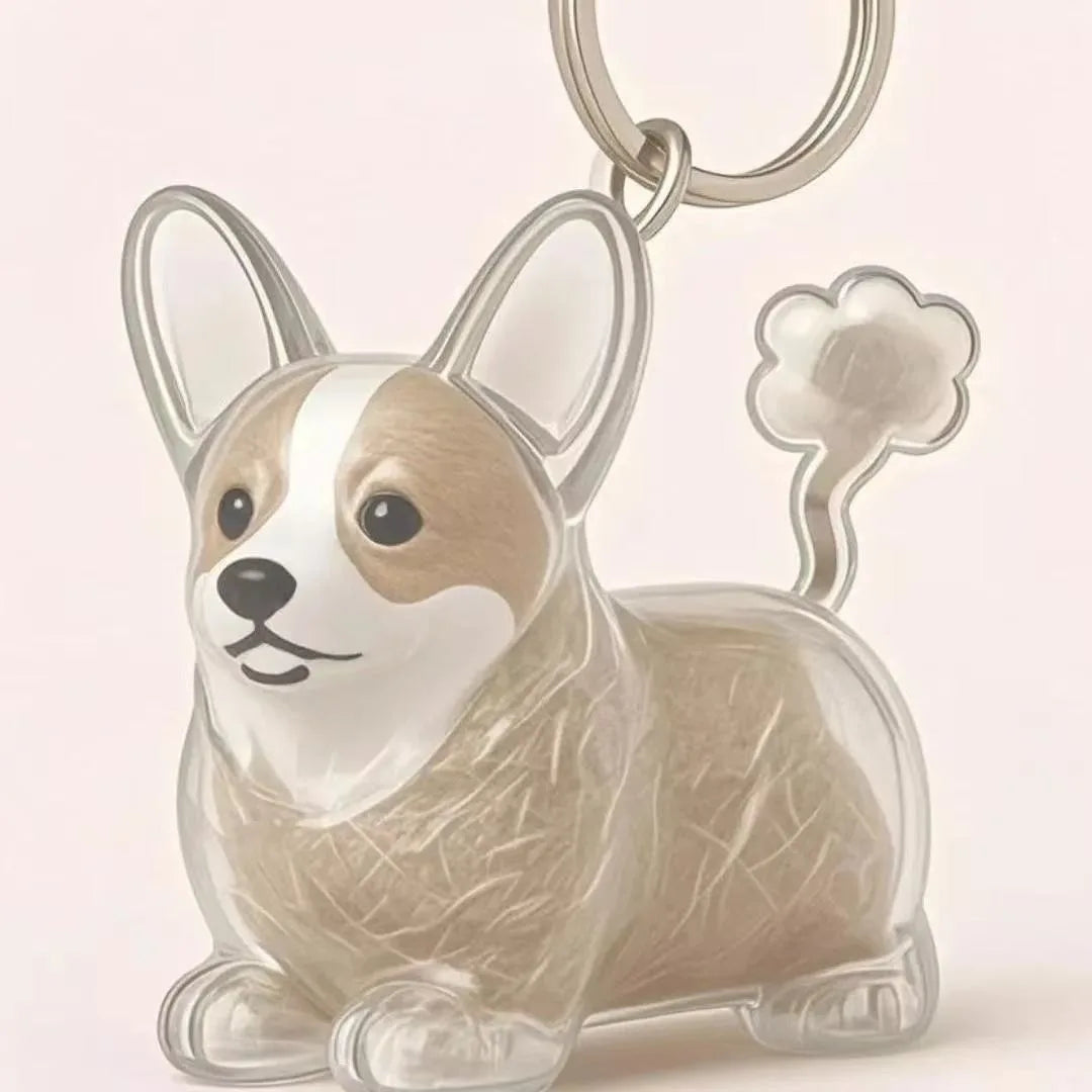 Pet Memorial Fur Keepsake Keychain Pendant