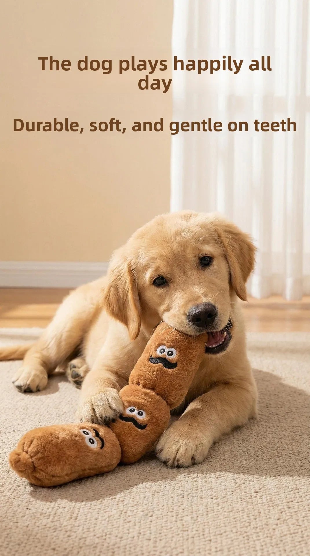 Squeaky Sausage Plush Chew Toy for Dogs