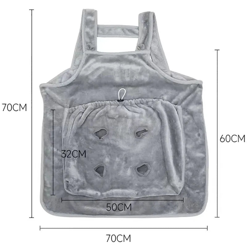 Plush Cat Carrier Apron with Cozy Sleeping Pocket for Small Pets