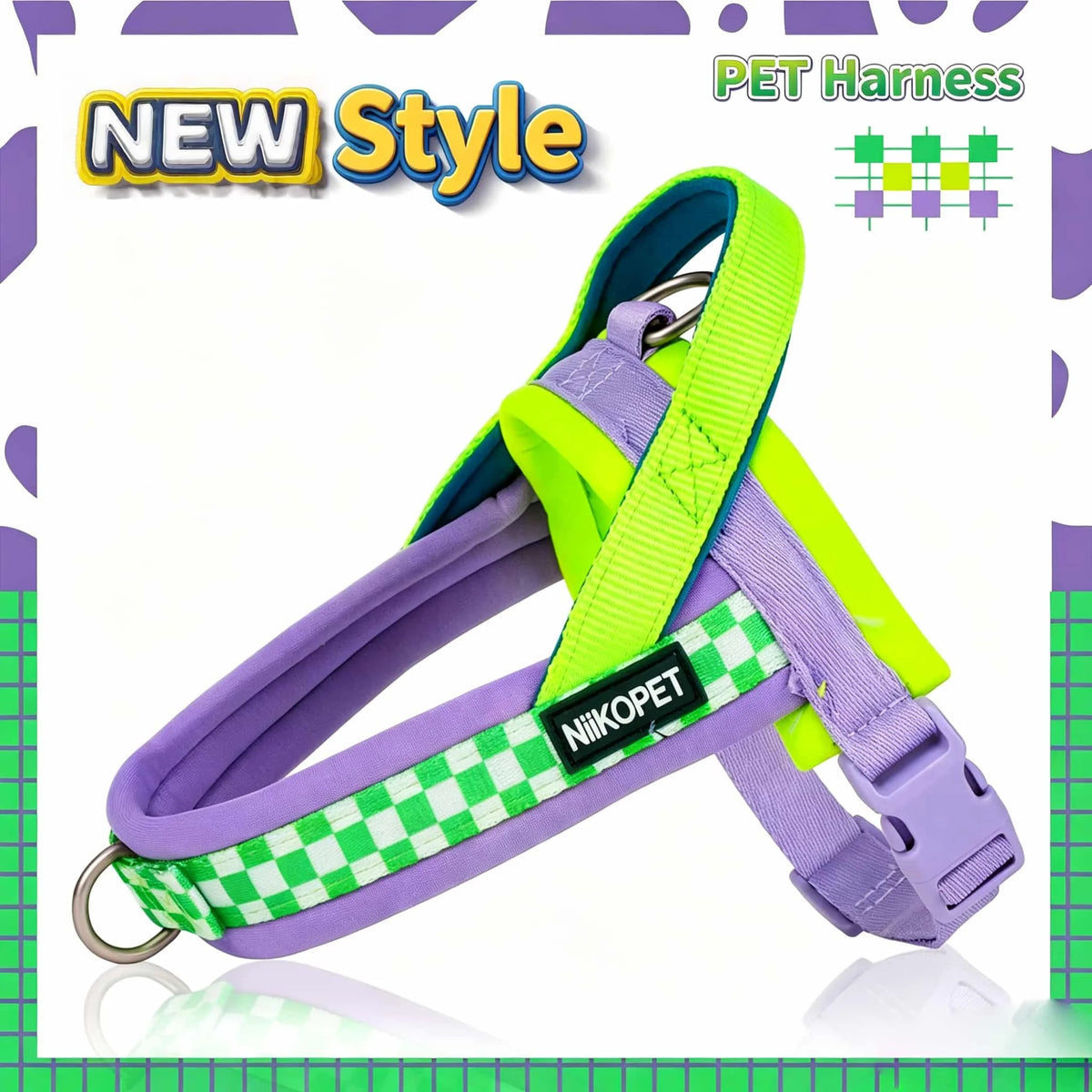 Quick-Release No-Choke Dog Harness with Dual D-Rings