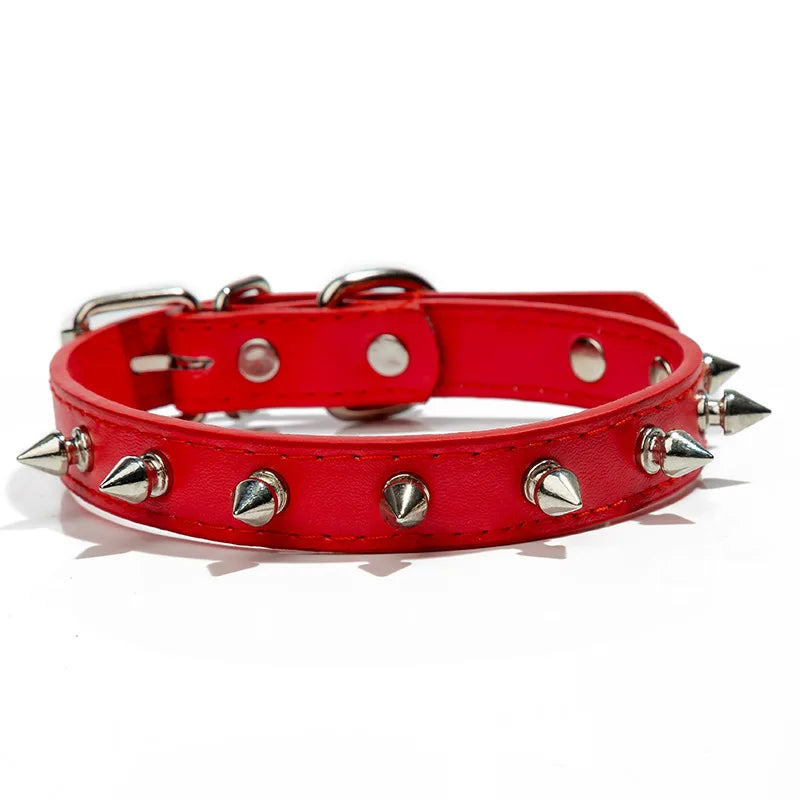 Studded PU Leather Dog Collar with Metal Accents