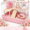 L-Shaped Wooden Hamster Platform with Stairs