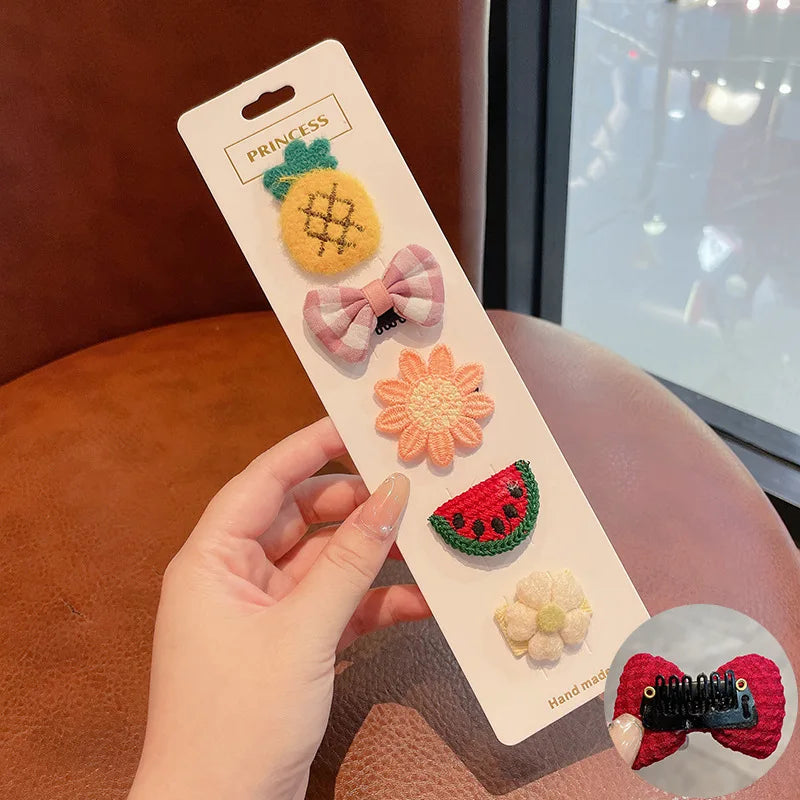 Adorable Flower Snap Clips for Baby Girls (Set of 6)