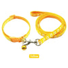 Yellow breathable pet walking lead with an adjustable collar and a gold-colored clip.