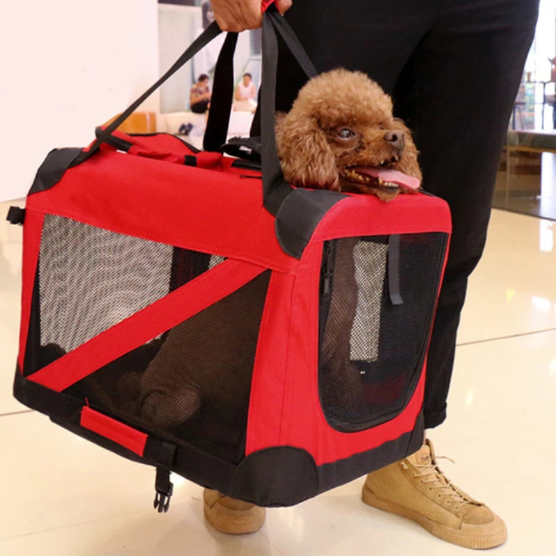 Transportín Plegable para Mascotas con Interior Acolchado