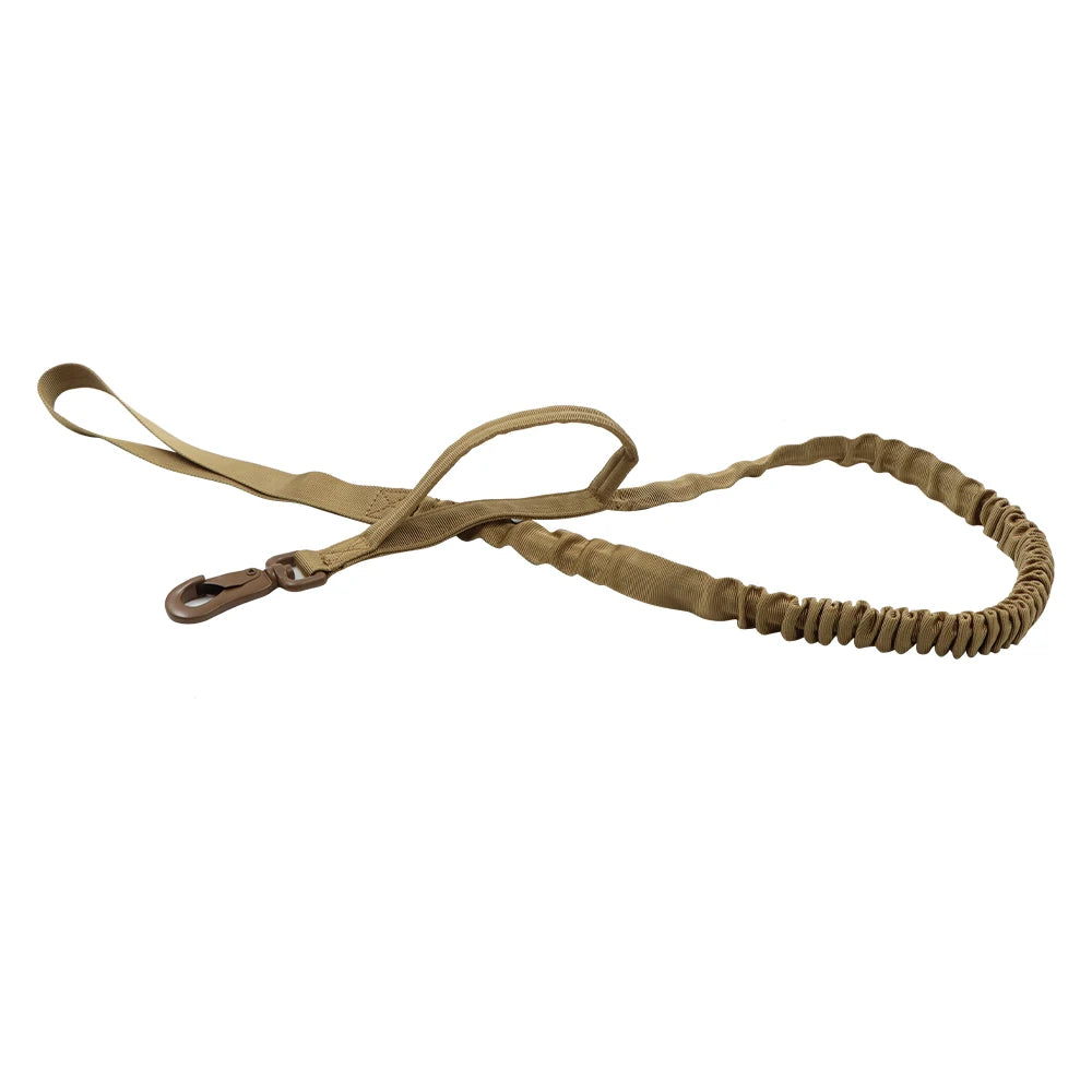 Tactical Dog Leash with Dual Handles and Shock-Absorbing Bungee