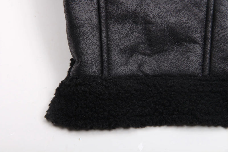 معطف كلب شتوي من جلد صناعي وبطانة فليس دافئة