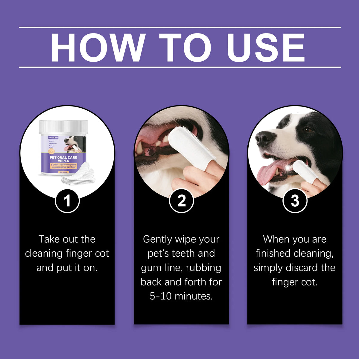Pet Dental Care Wipes for Dogs and Cats