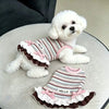 Striped Dog Dress with Bowknot - Cute Ruffle Summer Outfit for Small Dogs