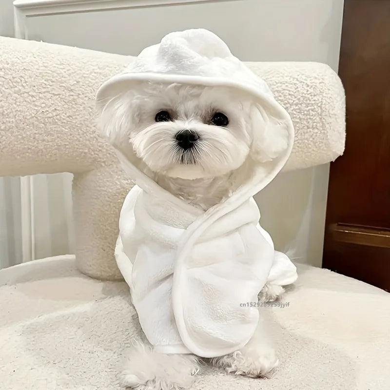 Soft Cotton Dog Bathrobe with Secure Fit
