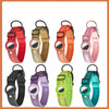 A collection of colorful reflective dog collars in various colors and patterns.